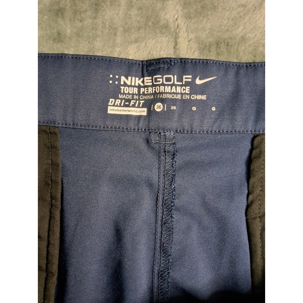 Nike Golf Tour Performance Dri-FIT Mens Navy Blue Shorts Size 36 Flat Front - Picture 7 of 12